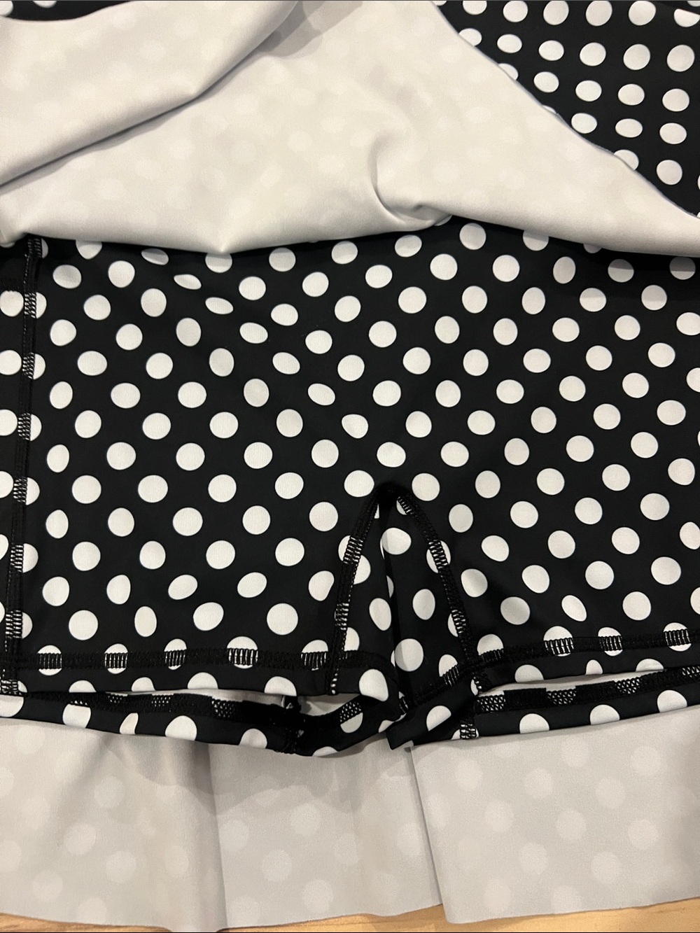 HALARA Black and White Polka Dot Mini Skirt - Picture 2 of 3